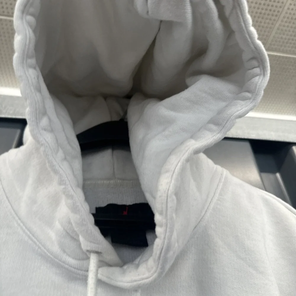 Air Jordan Wordmark‎ Men's Heavy Fleece Hoodie White  Sz L Streetwear
